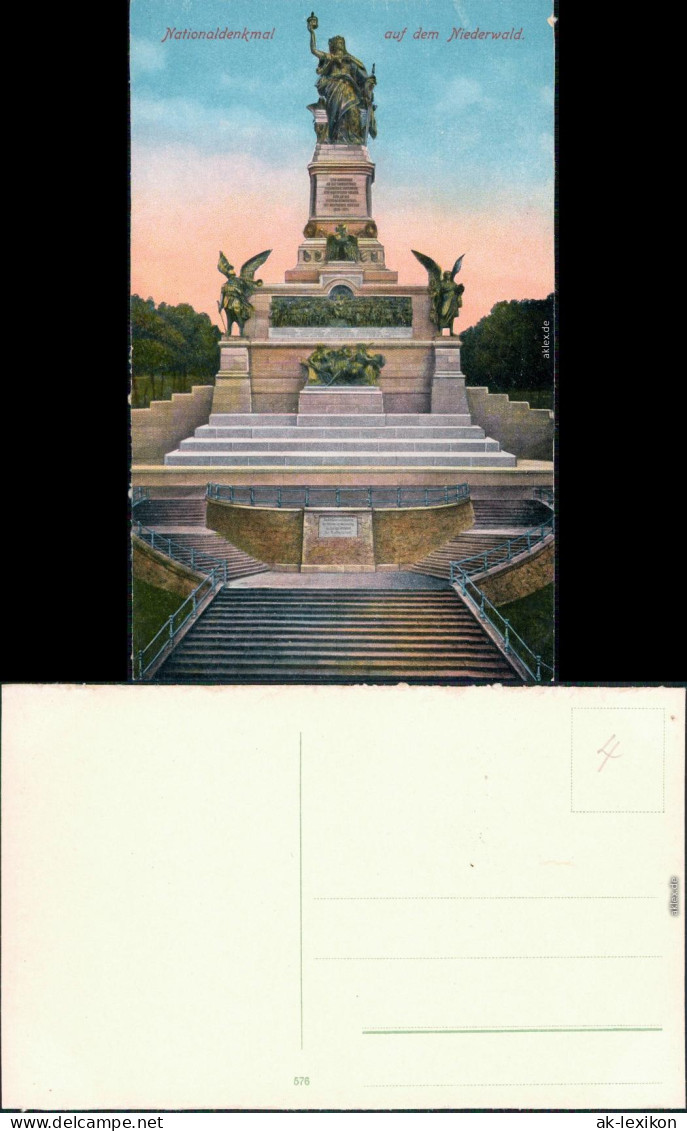 Ansichtskarte Rüdesheim (Rhein) National-Denkmal / Niederwalddenkmal 1915 - Rüdesheim A. Rh.