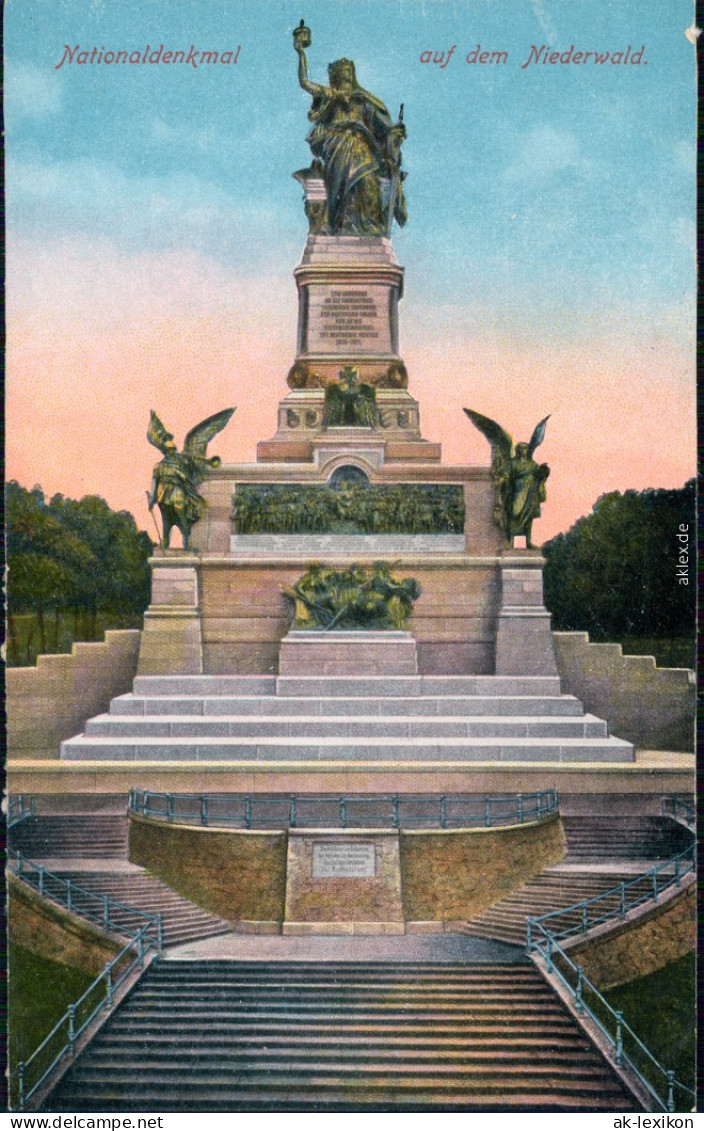 Ansichtskarte Rüdesheim (Rhein) National-Denkmal / Niederwalddenkmal 1915 - Ruedesheim A. Rh.
