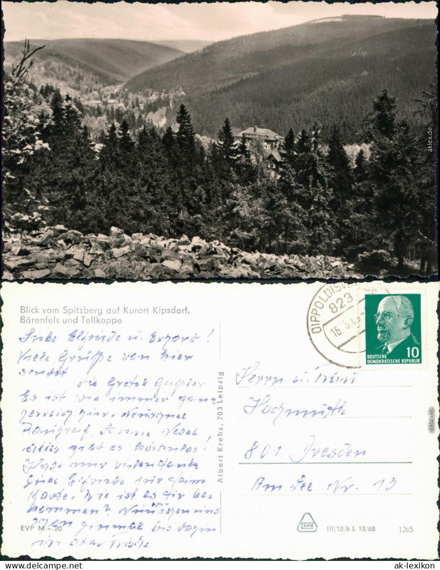 Ansichtskarte Kipsdorf-Altenberg (Erzgebirge) Blick Auf Den Ort 1968 - Kipsdorf