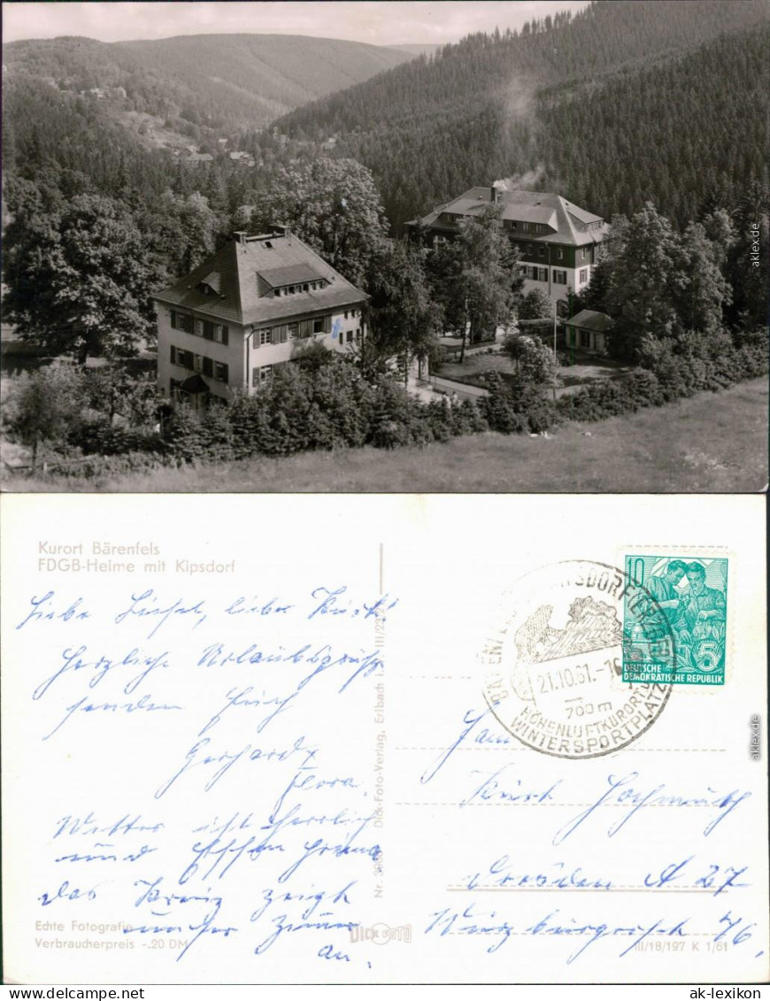 Bärenfels (Erzgebirge)-Altenberg (Erzgebirge) FDGB-Ferienheime 1961 - Altenberg