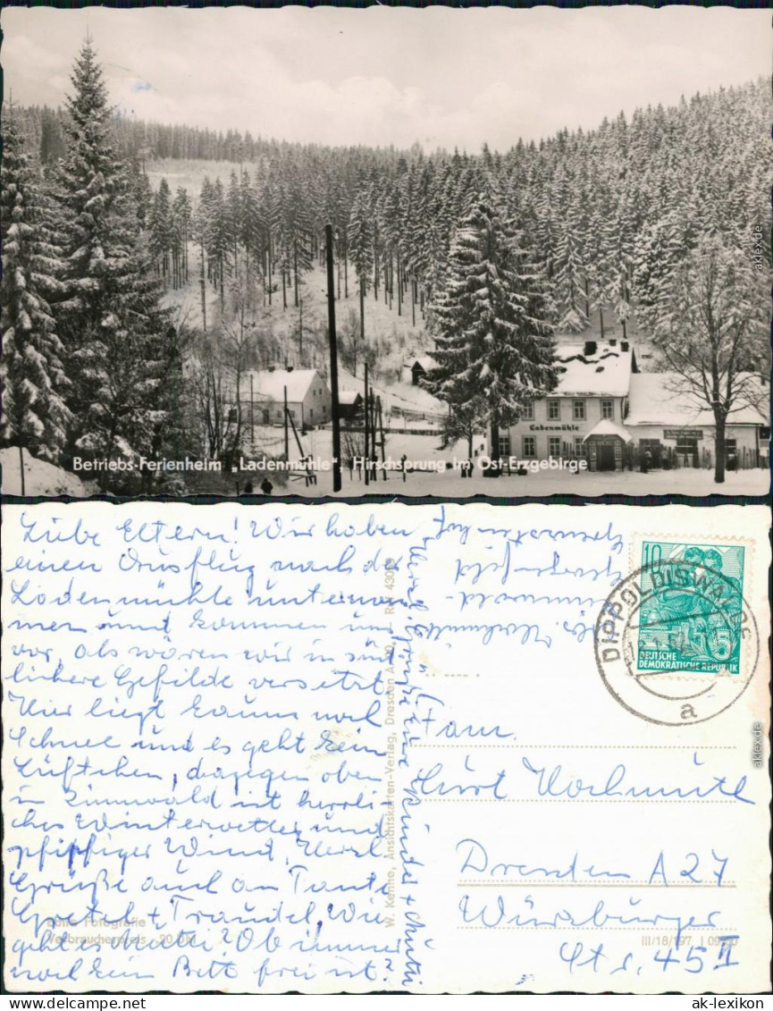 Hirschsprung-Altenberg (Erzgebirge) Betriebs-Ferienheim "Ladenmühle" 1962 - Altenberg