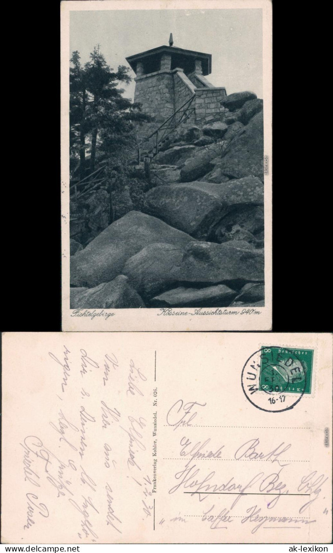 Ansichtskarte Wunsiedel (Fichtelgebirge) Aussichtsturm (Kösseine) 1930 - Wunsiedel