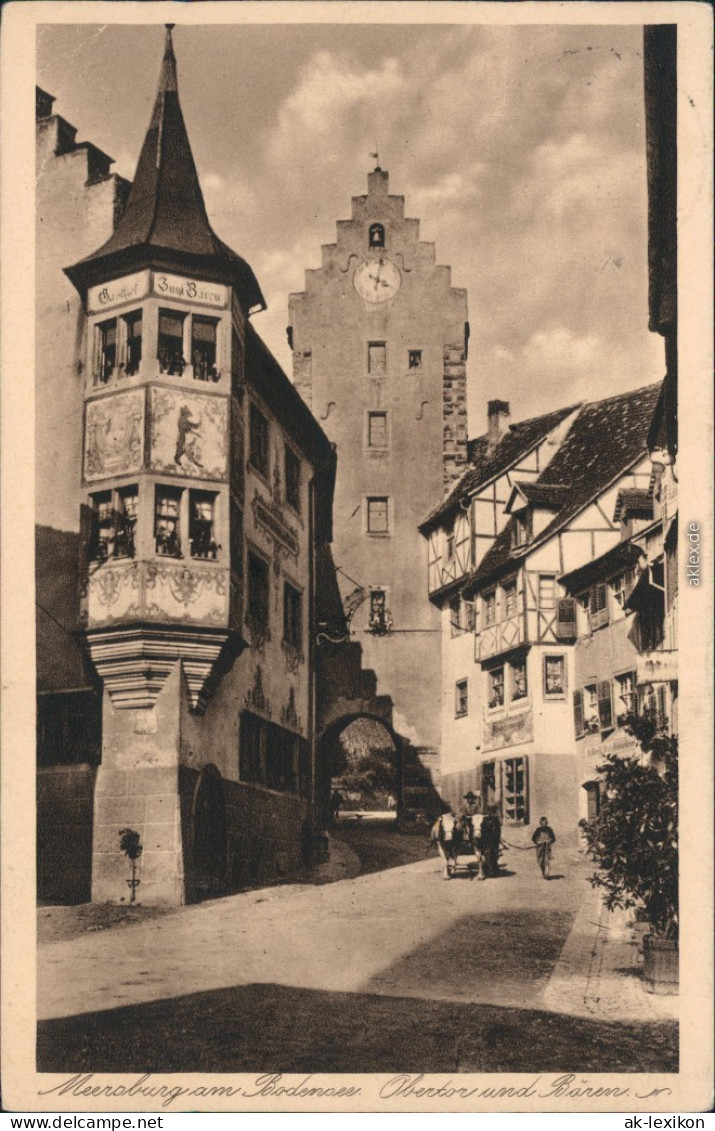 Ansichtskarte Meersburg Obertor Und Bären 1931 - Meersburg