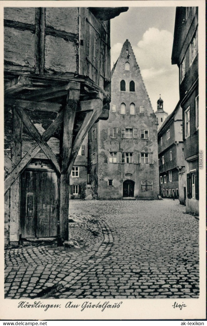 Ansichtskarte Nördlingen Straßenpartie 1932  - Nördlingen