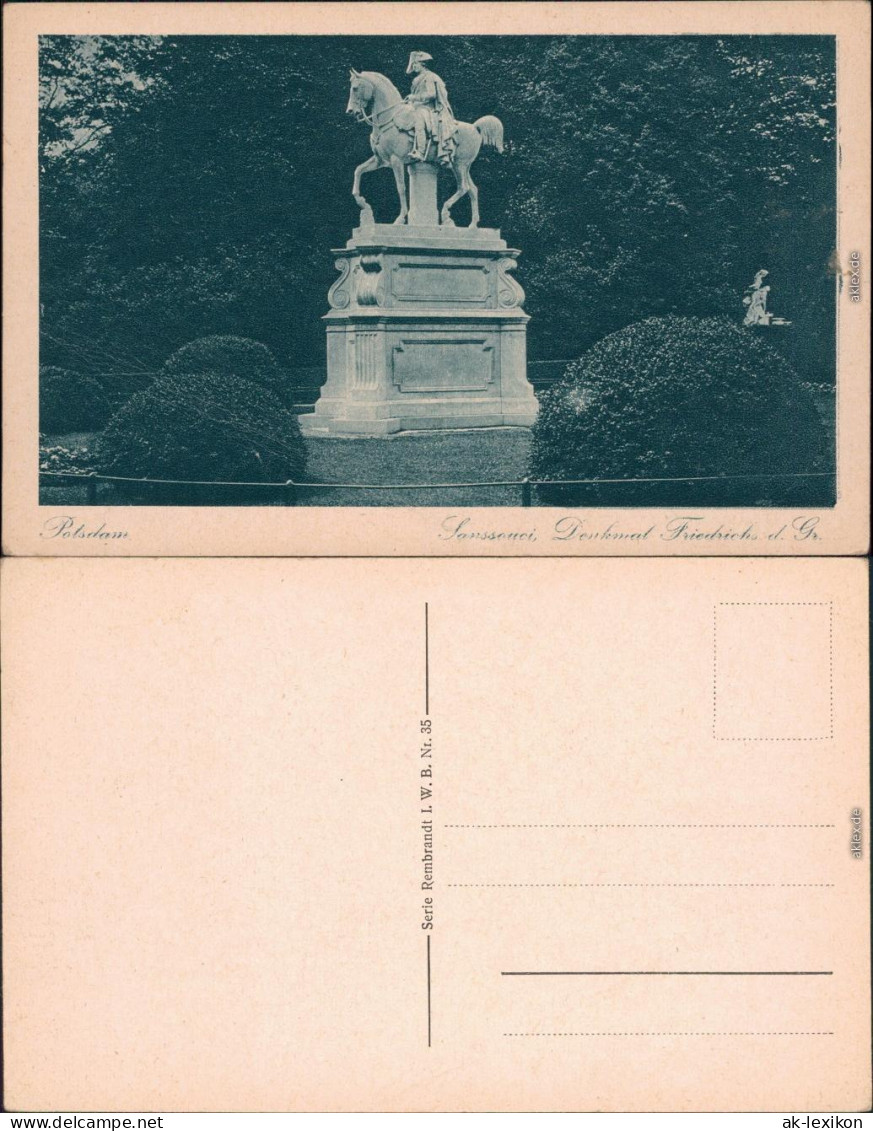 Ansichtskarte Potsdam Denkmal Friedrich Der Große 1928 - Potsdam