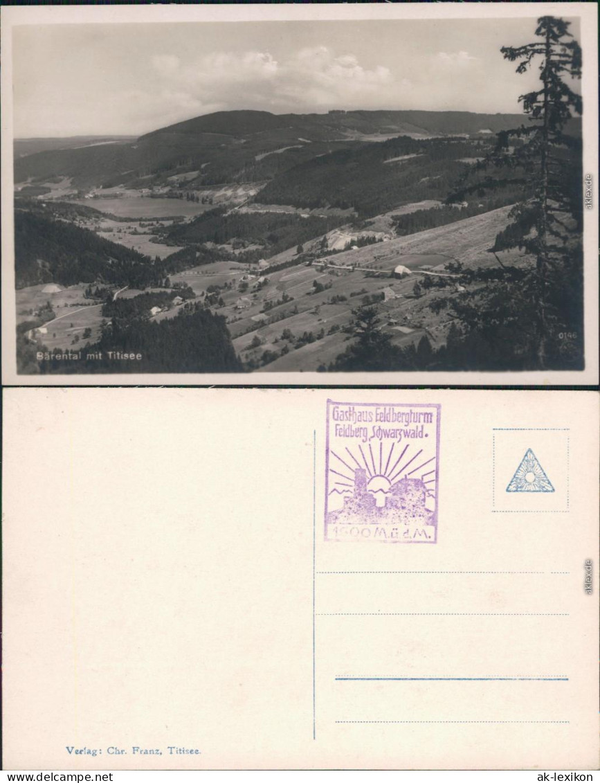 Ansichtskarte Bärental-Feldberg Blick Auf Den Ort 1934 - Titisee-Neustadt