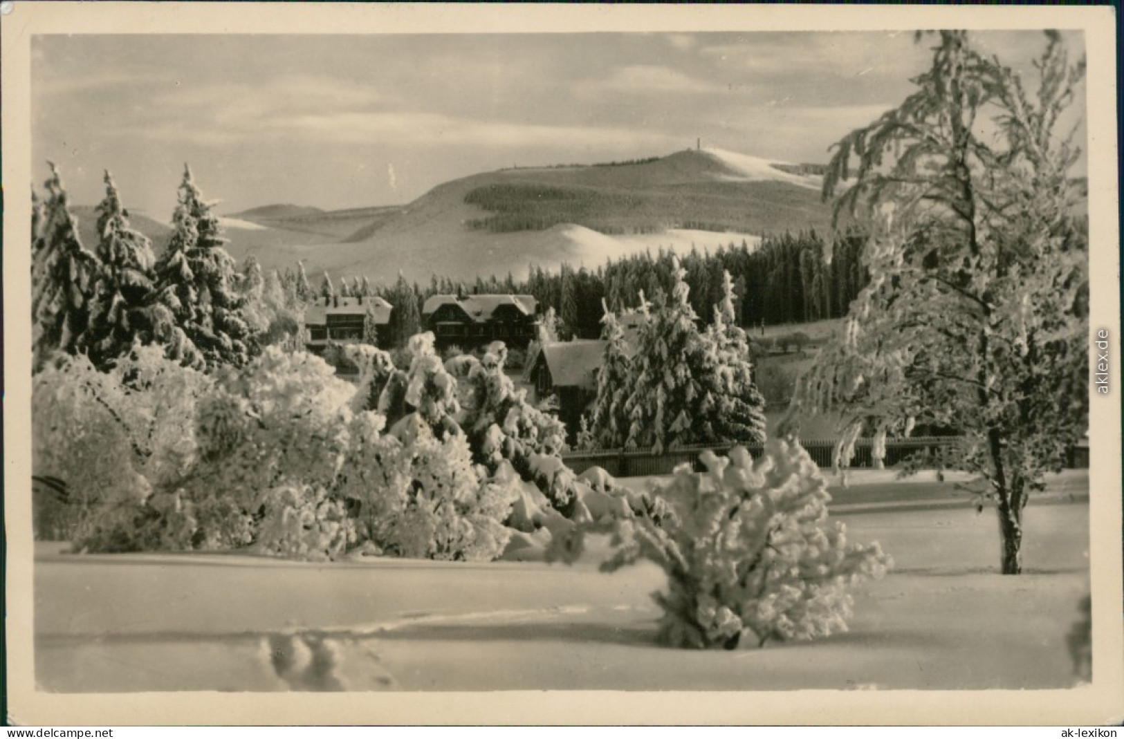 Ansichtskarte Oberhof (Thüringen) Panorama-Ansicht - Winterszene 1954 - Oberhof