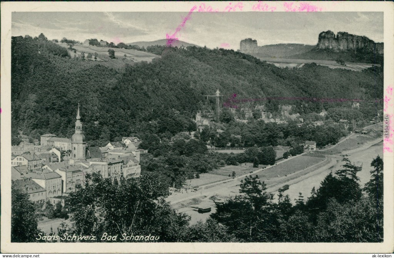 Ansichtskarte Bad Schandau Panorama-Ansicht Mit Fernblick 1950 - Bad Schandau