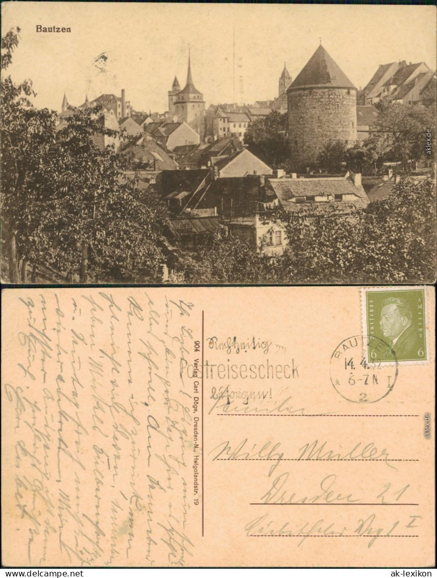 Ansichtskarte Bautzen Budyšin Panorama-Ansicht Mit Turm Und Kirchen 1932 - Bautzen