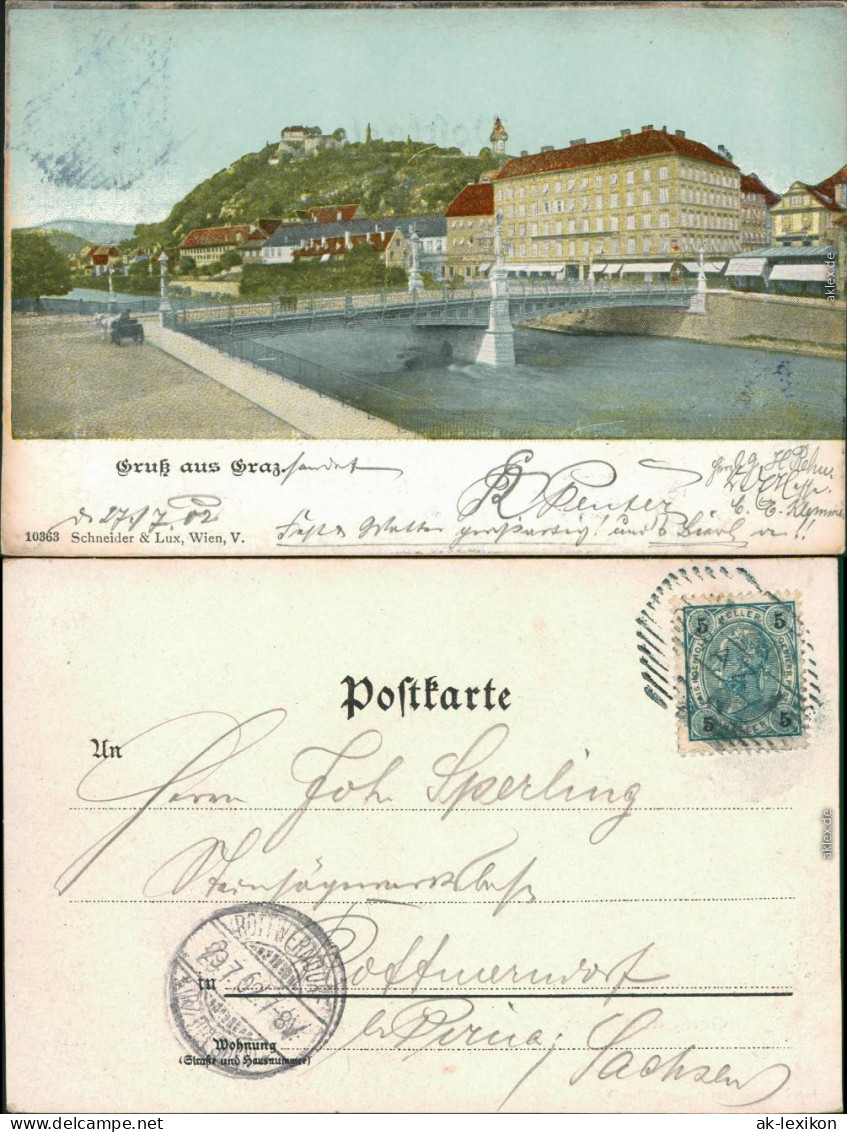 Ansichtskarte Garz Grazer Schloßberg, Bastei 1902 - Other & Unclassified