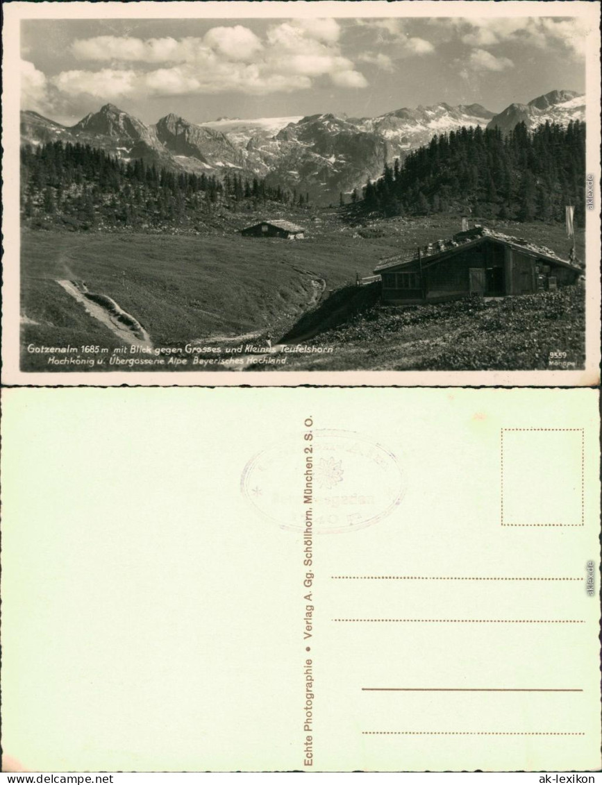 Berchtesgaden Gotzenalm Mit Teufelshörnern, Hochkönig Und Alpe 1931 - Berchtesgaden