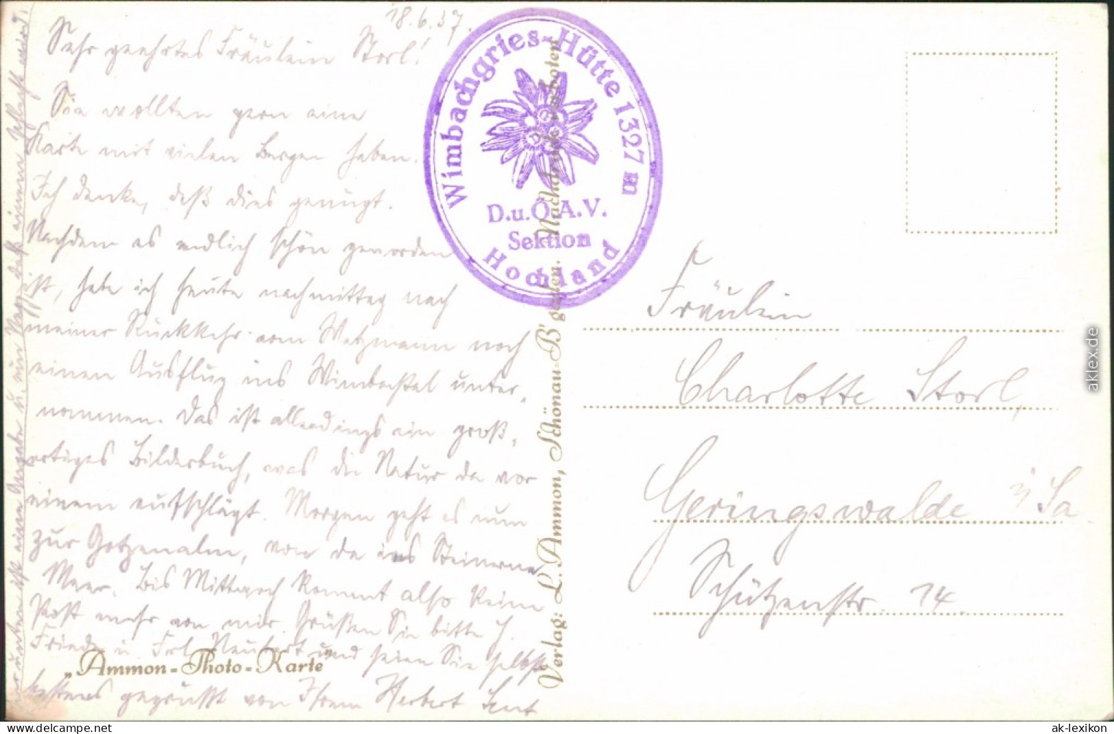 Ansichtskarte Berchtesgaden Wimbachgriesalm Mit Hochkalter 1937 - Berchtesgaden