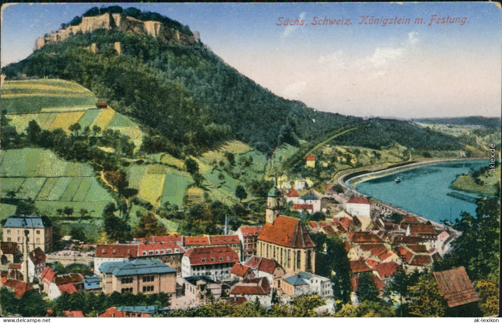 Königstein (Sächsische Schweiz) Blick Auf Den Ort, Festung 1927 - Königstein (Sächs. Schw.)