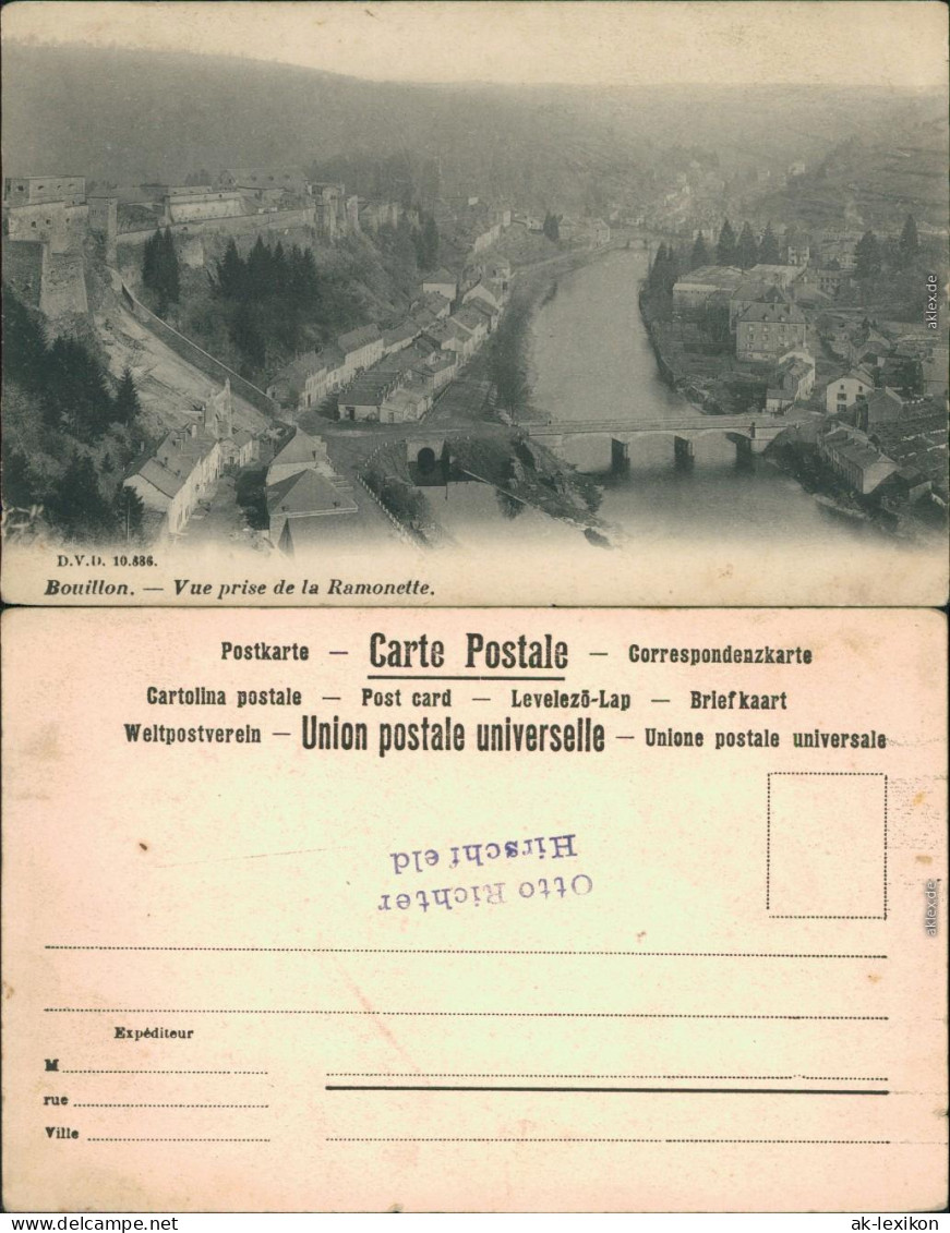 Ansichtskarte Beulen Bouillon Panorama-Ansicht Mit Brücke Und Festung 1913 - Other & Unclassified