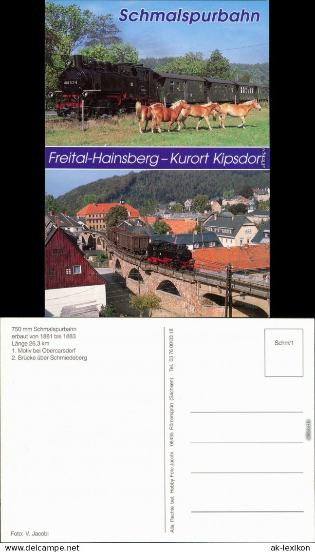 Ansichtskarte  Schmalspurbahn Freital-Hainsberg - Kurort Kipsdorf 1995 - Trains