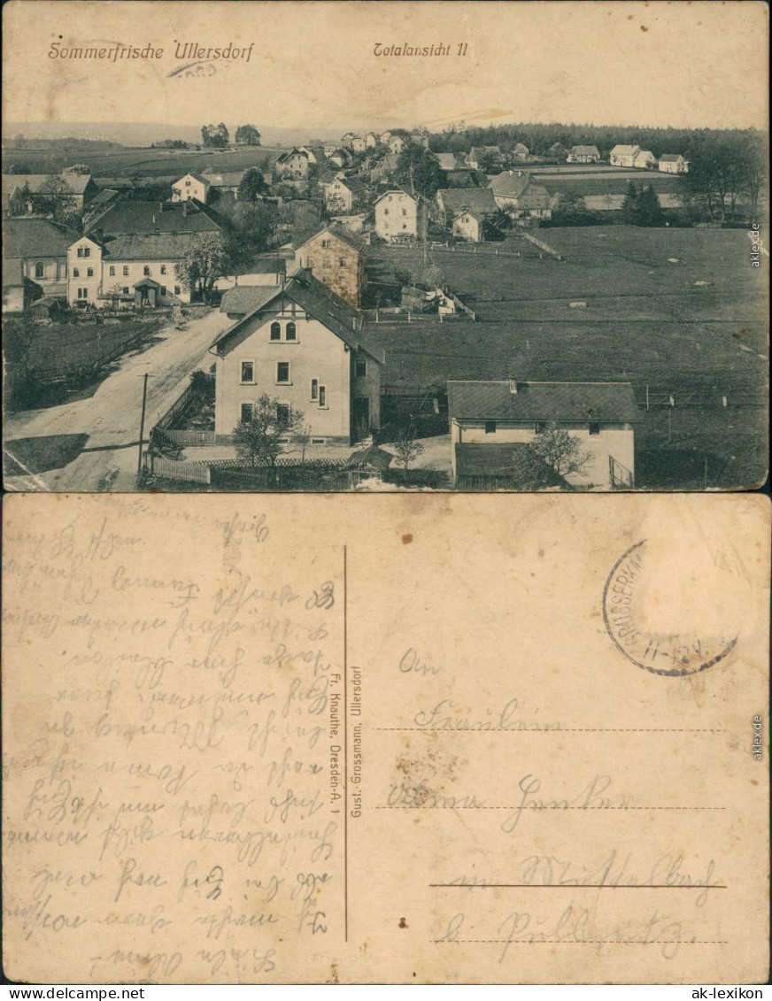 Ansichtskarte Ullersdorf-Radeberg Panorama-Ansicht 1916 - Radeberg