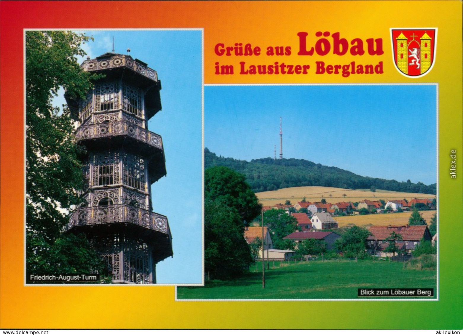 Ansichtskarte Löbau Friedrich-August-Turm, Löbauer Berg 1995 - Löbau