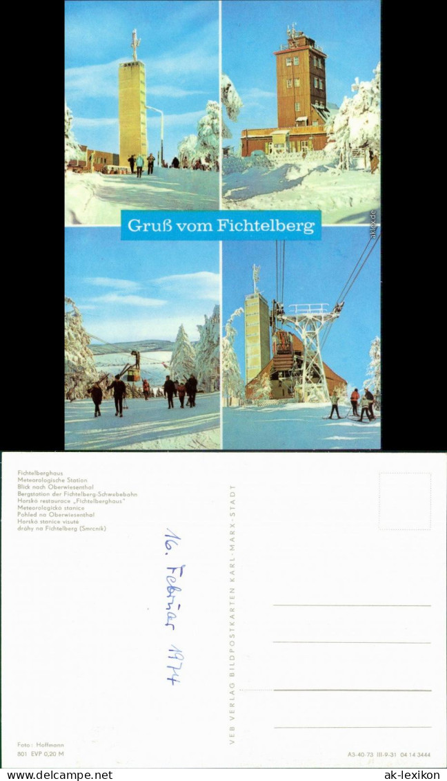 Ansichtskarte Oberwiesenthal Fichtelberg-Schwebebahn, Bergstation 1973 - Oberwiesenthal