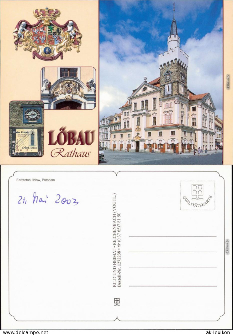 Ansichtskarte Löbau Rathaus Wappen 2003 - Loebau