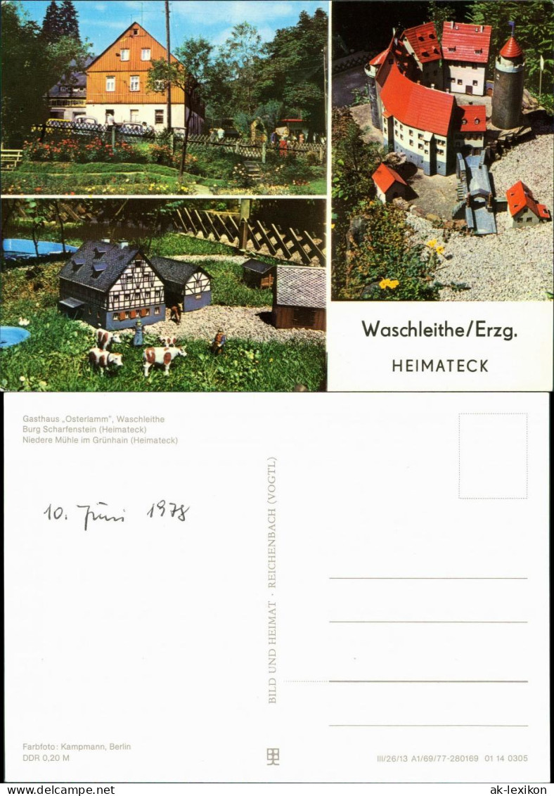 Waschleithe-Grünhain-Beierfeld Gasthaus  Miniaturschauanlage Heimatecke 1977 - Gruenhain