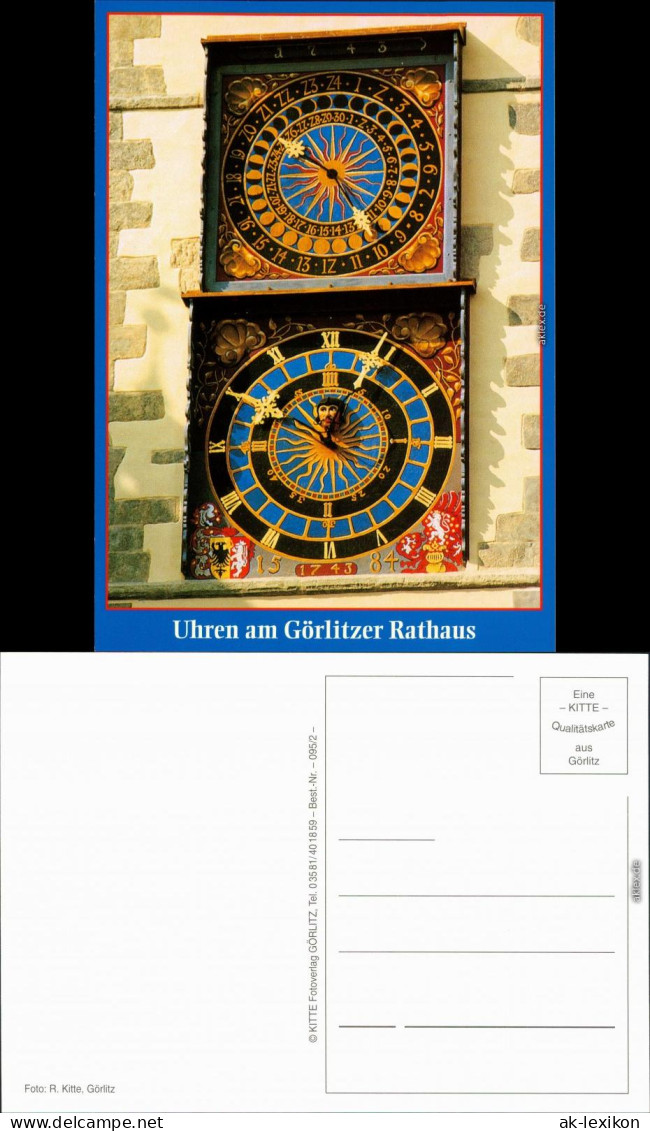 Ansichtskarte Görlitz Zgorzelec Uhr Am Rathaus 1995 - Görlitz