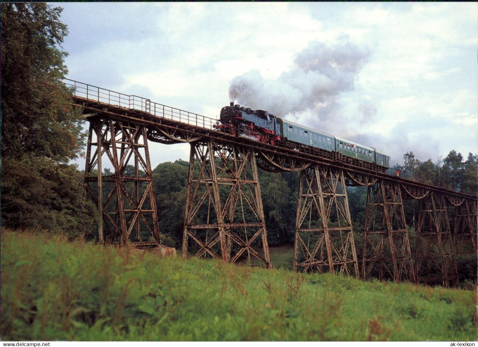 Markersbach-Raschau-Markersbach Stahlviadukt Mit Dampflokomotive 1995 - Markersbach