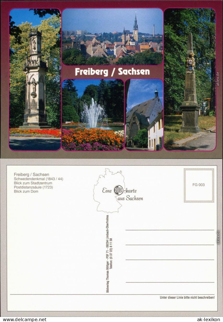 Freiberg (Sachsen) Schwedendenkmal, Stadtzentrum, Postdistanzsäule, Dom 1995 - Freiberg (Sachsen)