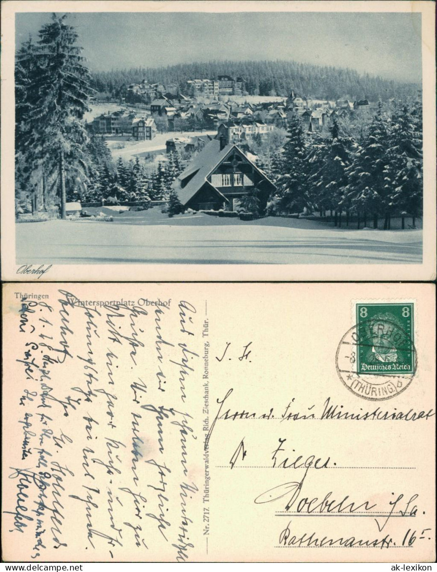 Ansichtskarte Oberhof (Thüringen) Blick Auf Den Ort 1928 - Oberhof