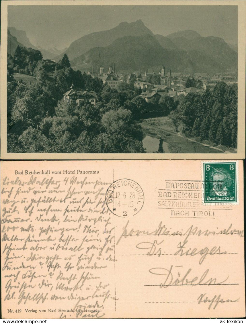 Ansichtskarte Bad Reichenhall Blick Auf Den Ort 1928 - Bad Reichenhall