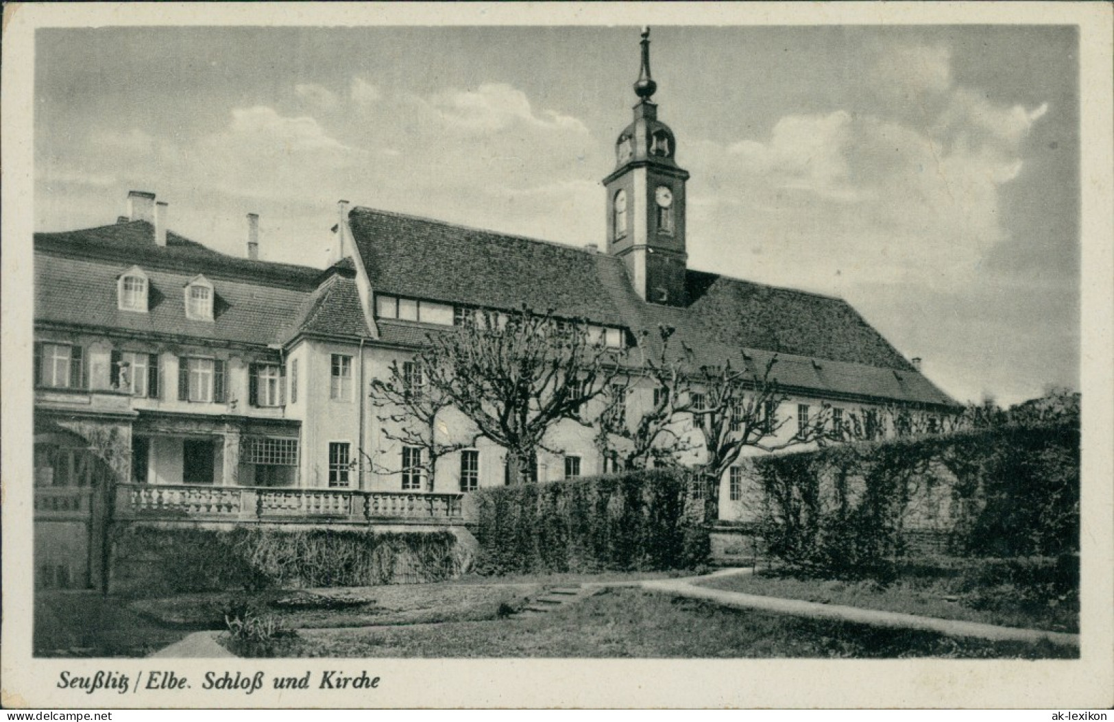 Ansichtskarte Diesbar-Seußlitz-Nünchritz (Elbe) Schloß Und Kirche 1950 - Diesbar-Seusslitz