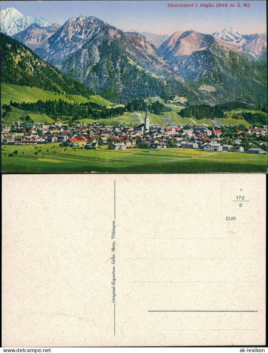 Ansichtskarte Oberstdorf (Allgäu) Blick Auf Den Ort 1913 - Oberstdorf