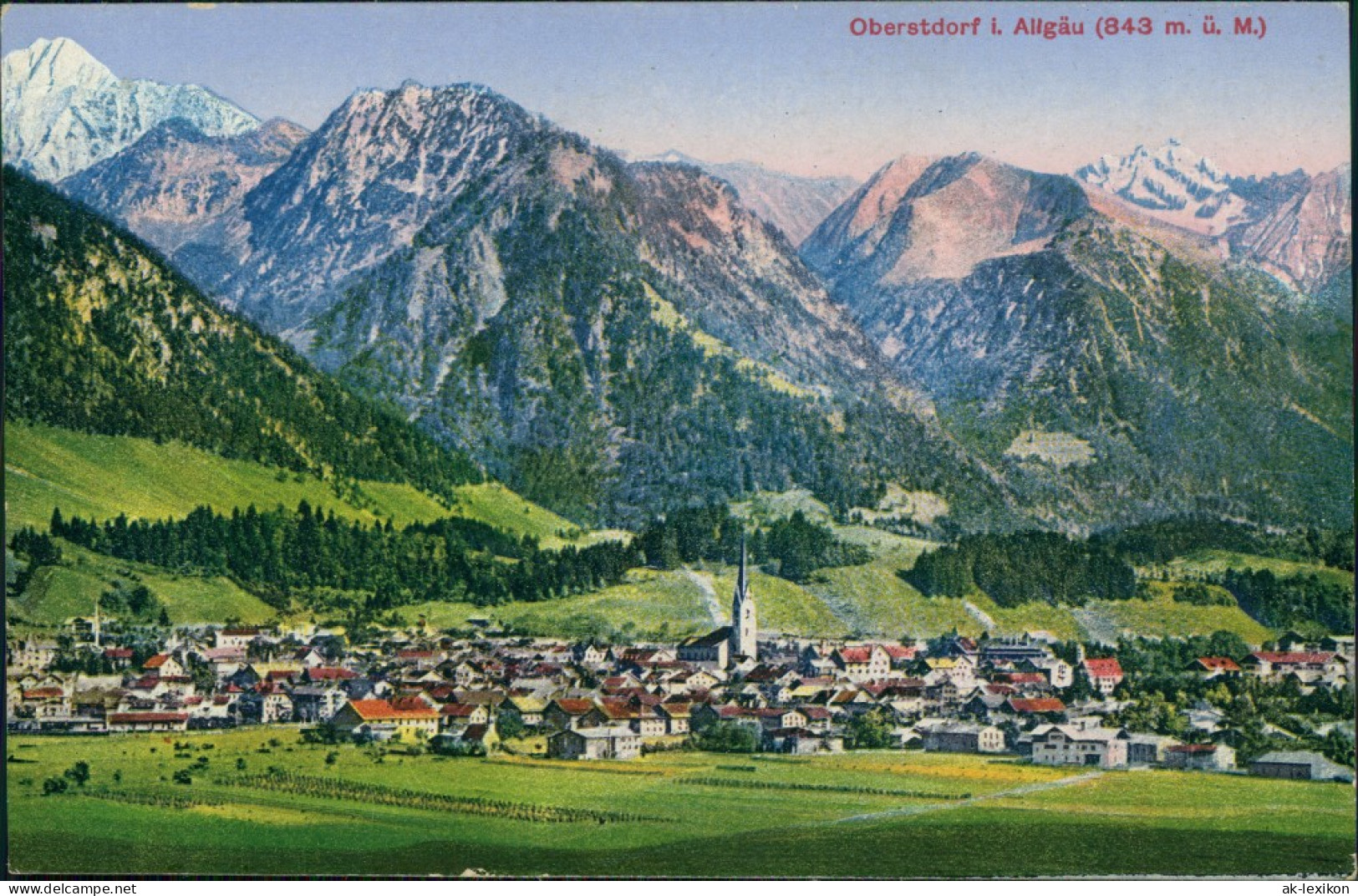 Ansichtskarte Oberstdorf (Allgäu) Blick Auf Den Ort 1913 - Oberstdorf