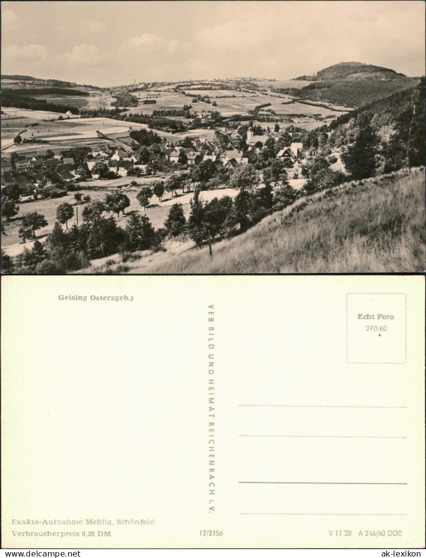 Ansichtskarte Geising-Altenberg (Erzgebirge) Blick Auf Den Ort 1960 - Geising