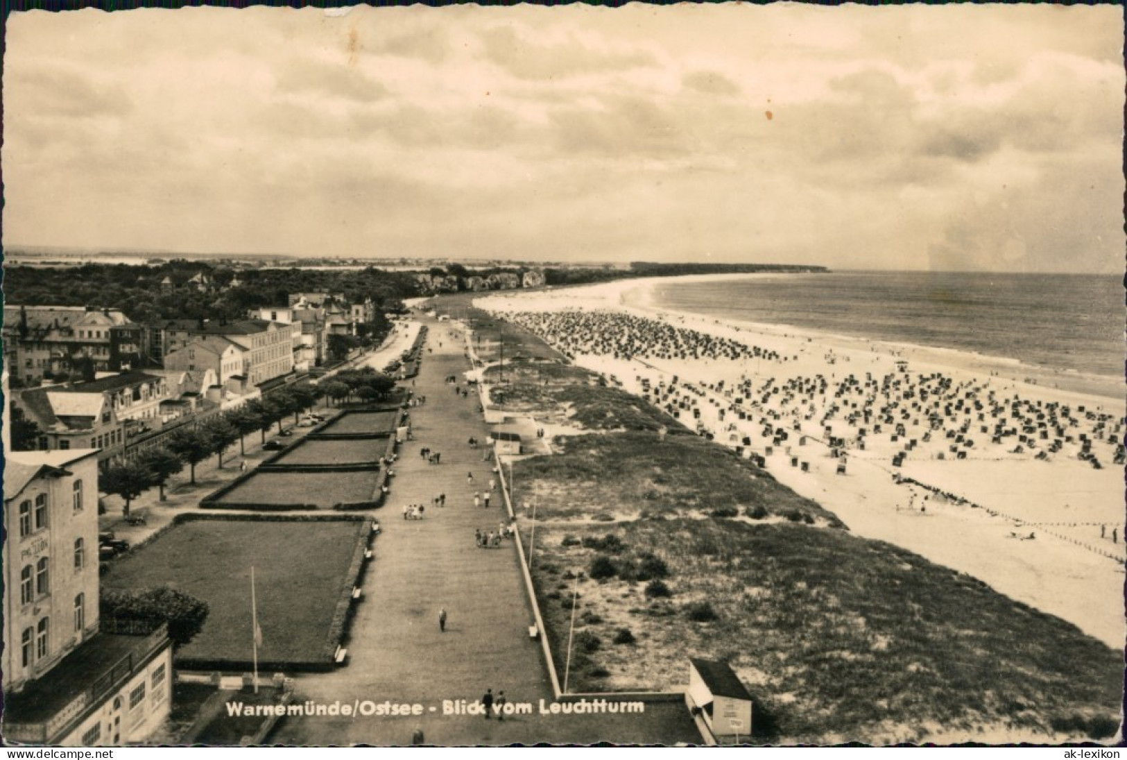 Ansichtskarte Warnemünde-Rostock Strand Mit Strandpromenade 1957 - Rostock