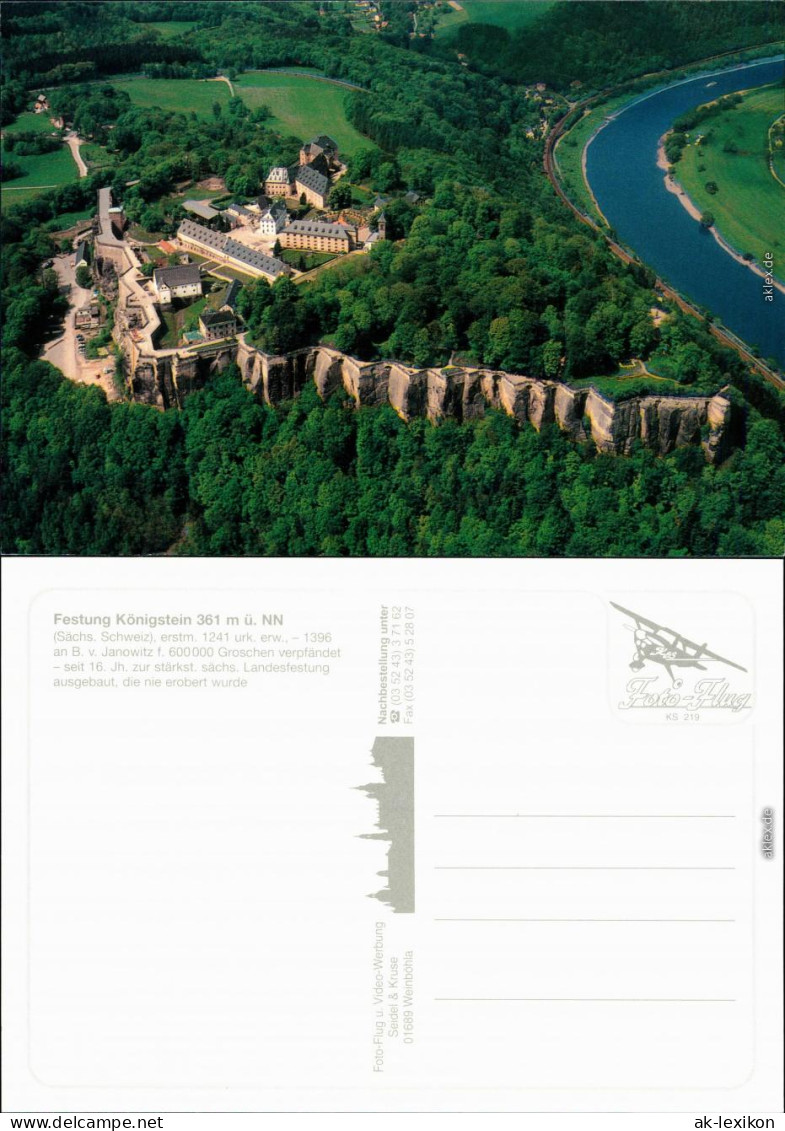 Königstein (Sächsische Schweiz) Luftbild - Festung Königstein 2000 - Koenigstein (Saechs. Schw.)