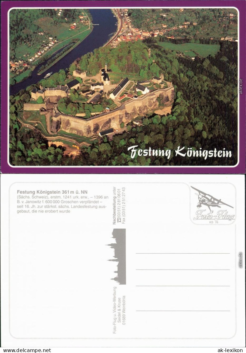 Königstein (Sächsische Schweiz) Luftbild - Festung Königstein 2000 - Koenigstein (Saechs. Schw.)