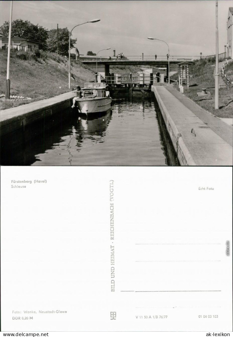 Ansichtskarte Fürstenberg/Havel Schleuse 1977 - Fuerstenberg