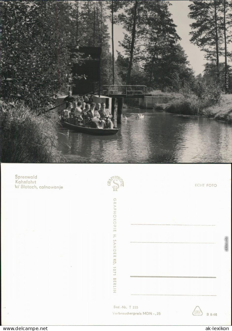 Ansichtskarte Lübbenau (Spreewald) Lubnjow Spreewaldkahnfahrt 1968 - Lübbenau