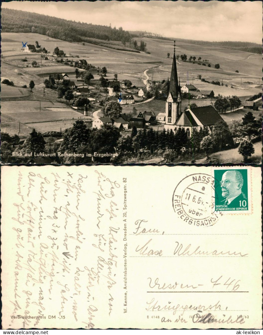Ansichtskarte Rechenberg-Bienenmühle Blick Auf Den Ort 1962 - Rechenberg-Bienenmühle