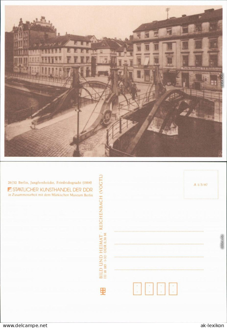 Ansichtskarte Mitte-Berlin Jungfernbrücke 1904/1987 - Mitte
