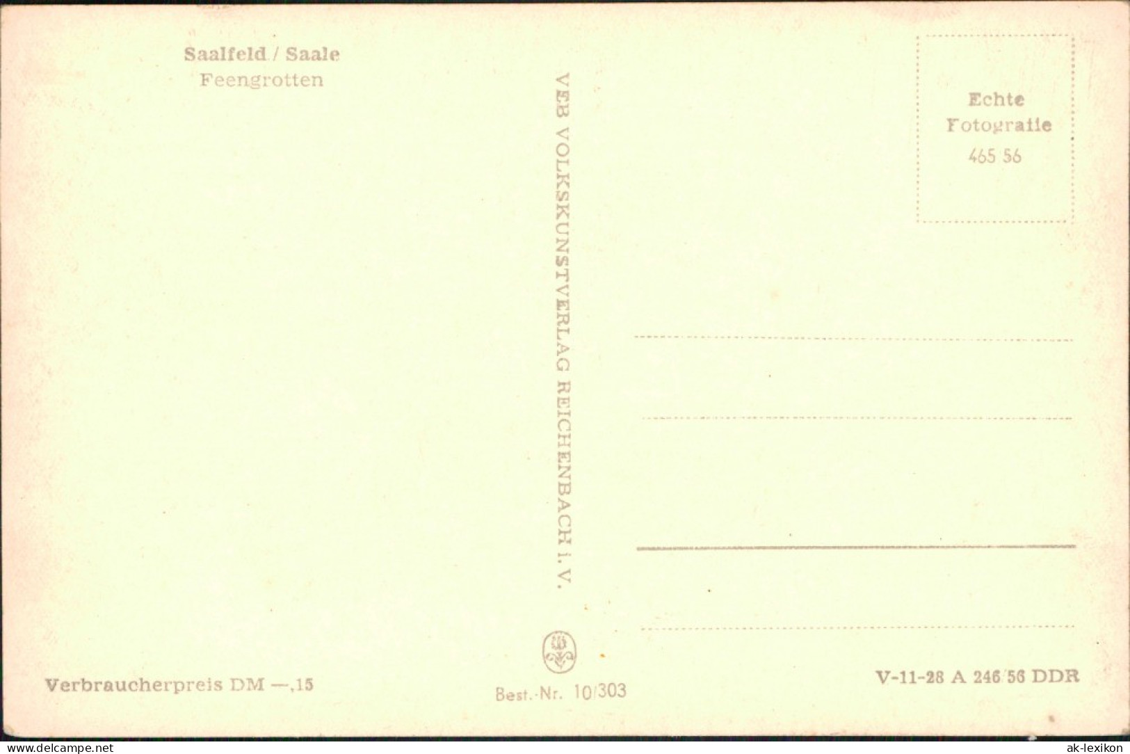 Ansichtskarte Saalfeld (Saale) Feengrotten 1956 - Saalfeld