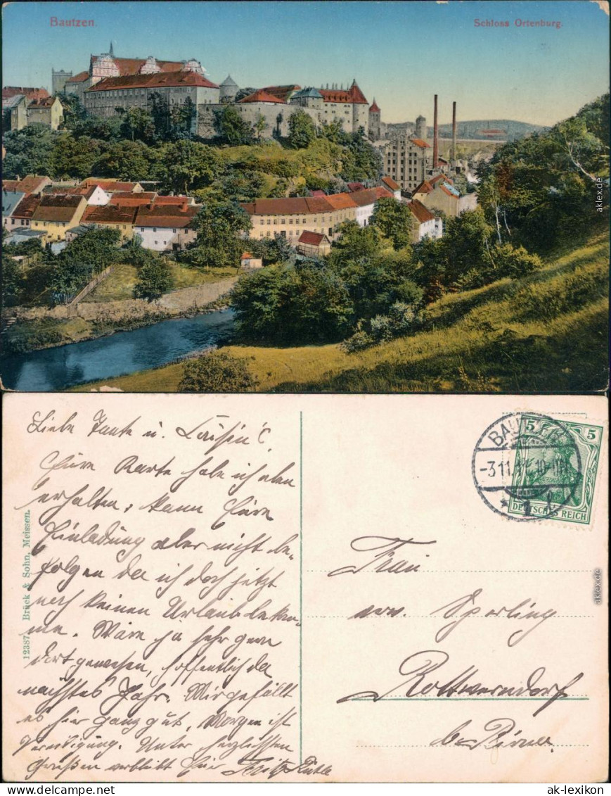 Ansichtskarte Bautzen Budyšin Ortenburg 1911 - Bautzen