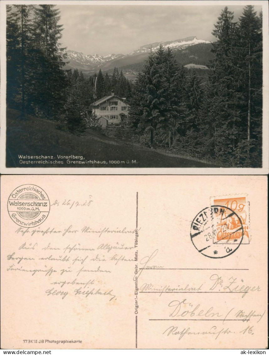 Ansichtskarte Riezlern-Mittelberg Walserschanz 1928 - Autres & Non Classés