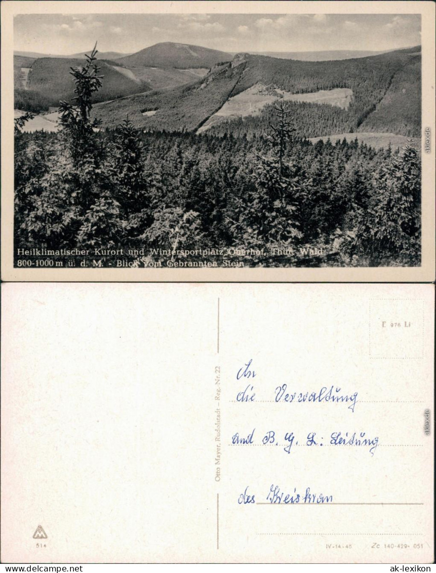 Ansichtskarte Oberhof (Thüringen) Panorama-Ansicht Mit Fernblick 1920 - Oberhof