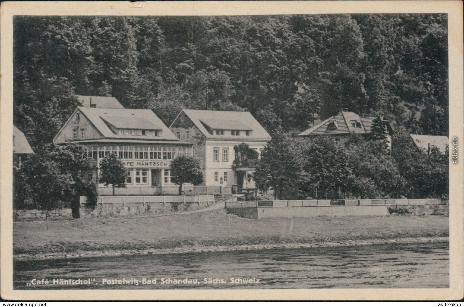 Postelwitz-Bad Schandau Panorama-Ansicht Mit Cafe Häntschel 1955 - Bad Schandau