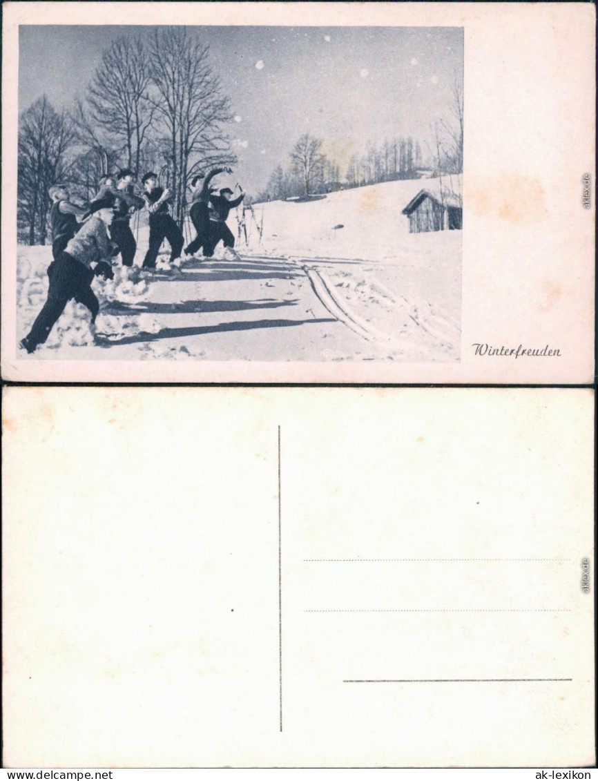 Ansichtskarte  Sport - Wintersport - Schneeballwurf 1920 - Wintersport