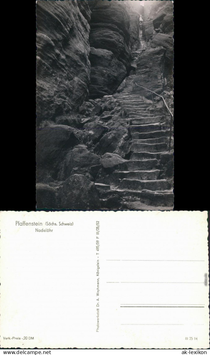 Pfaffendorf-Königstein (Sächsische Schweiz) Pfaffenstein - Nadelöhr 1959 - Koenigstein (Saechs. Schw.)