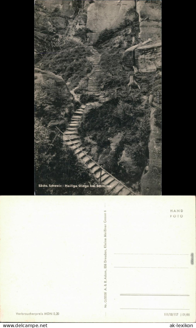 Ansichtskarte Schmilka Heilige Stiege 1965 - Schmilka