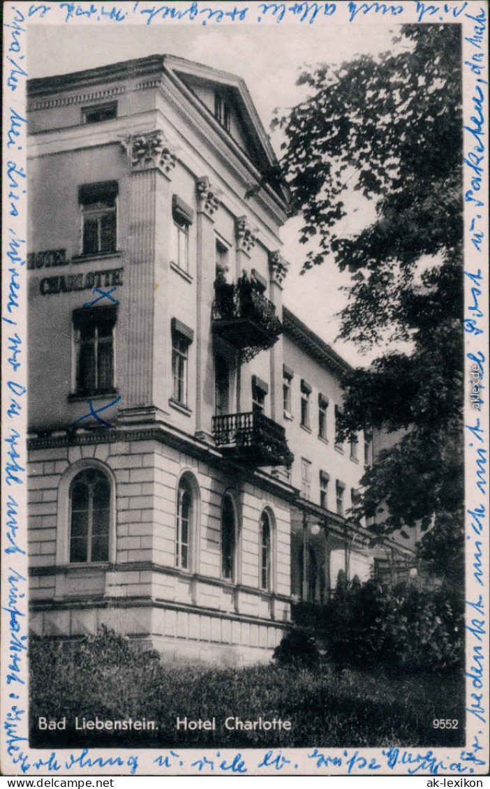 Ansichtskarte Bad Liebenstein Hotel Charlotte 1956 - Bad Liebenstein