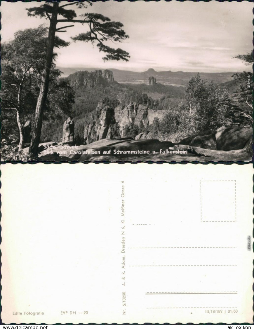 Bad Schandau Blick Von Carolafelsen Auf Schrammsteine U. Falkenstein 1963 - Bad Schandau